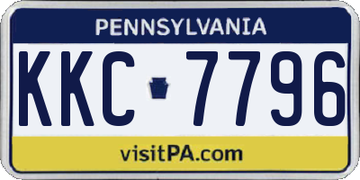 PA license plate KKC7796