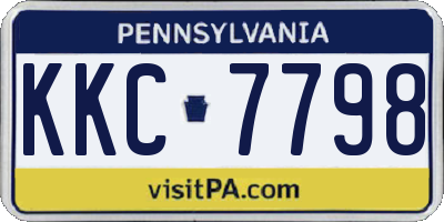 PA license plate KKC7798