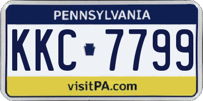 PA license plate KKC7799
