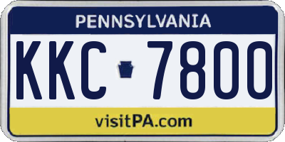 PA license plate KKC7800