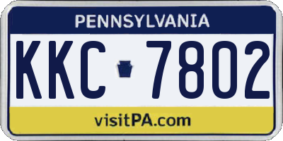 PA license plate KKC7802