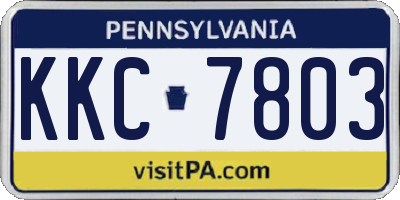 PA license plate KKC7803
