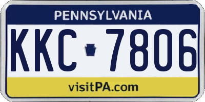 PA license plate KKC7806