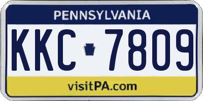 PA license plate KKC7809