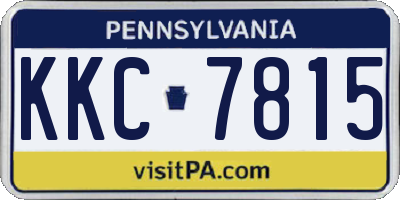 PA license plate KKC7815
