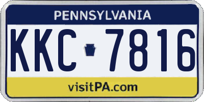 PA license plate KKC7816