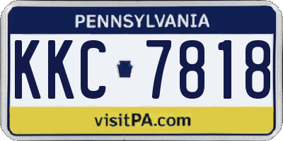 PA license plate KKC7818