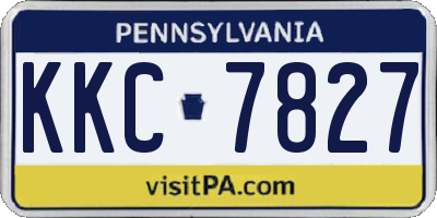 PA license plate KKC7827