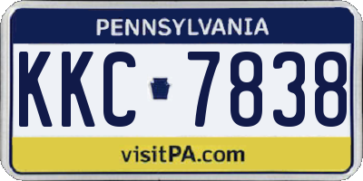 PA license plate KKC7838