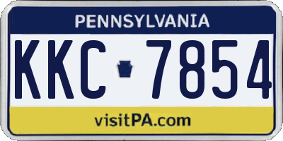 PA license plate KKC7854