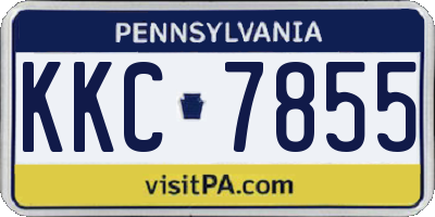 PA license plate KKC7855