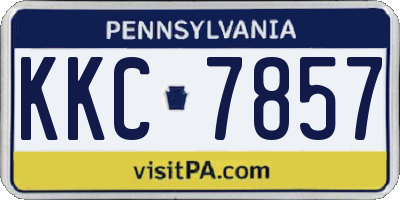 PA license plate KKC7857