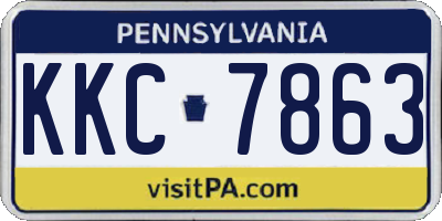 PA license plate KKC7863