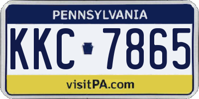 PA license plate KKC7865