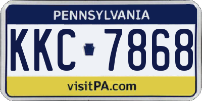 PA license plate KKC7868