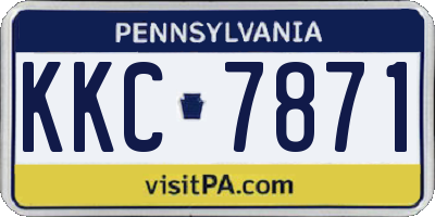 PA license plate KKC7871