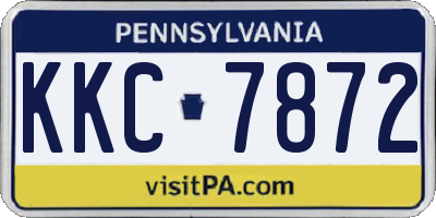 PA license plate KKC7872
