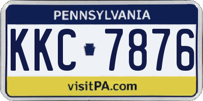 PA license plate KKC7876