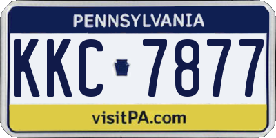 PA license plate KKC7877