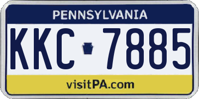 PA license plate KKC7885