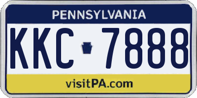 PA license plate KKC7888