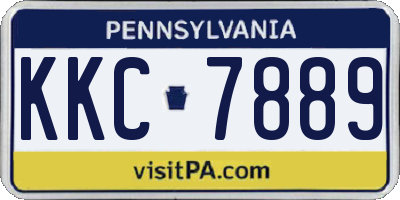 PA license plate KKC7889