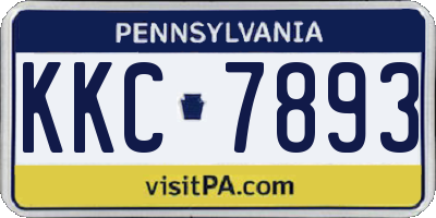 PA license plate KKC7893