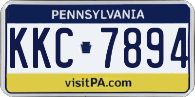 PA license plate KKC7894