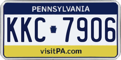 PA license plate KKC7906