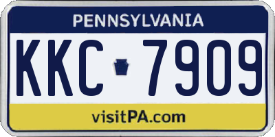 PA license plate KKC7909