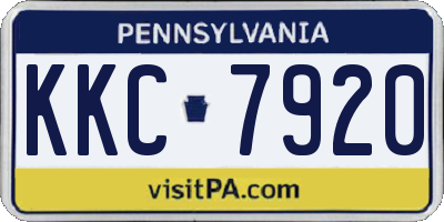 PA license plate KKC7920