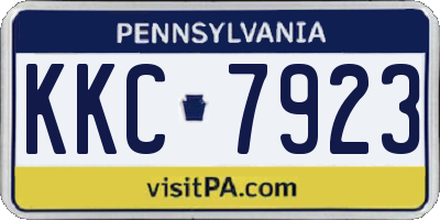 PA license plate KKC7923