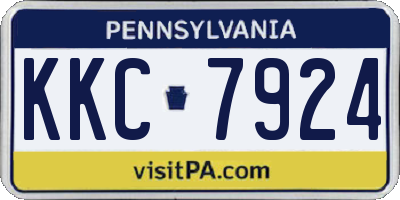 PA license plate KKC7924