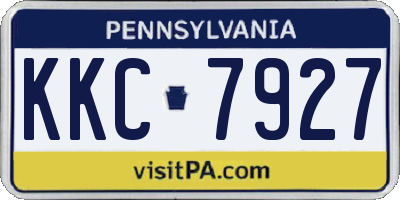 PA license plate KKC7927