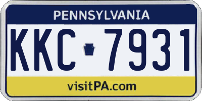 PA license plate KKC7931