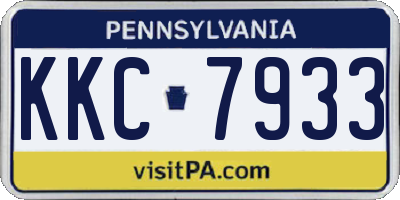 PA license plate KKC7933