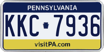 PA license plate KKC7936