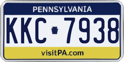 PA license plate KKC7938