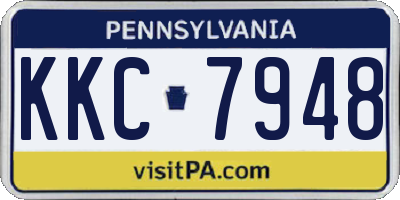 PA license plate KKC7948