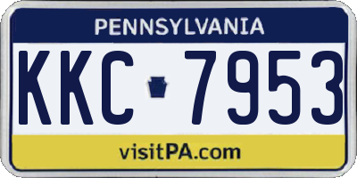 PA license plate KKC7953