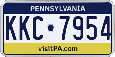 PA license plate KKC7954