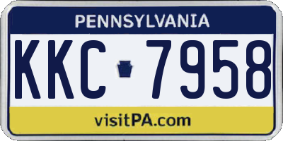 PA license plate KKC7958