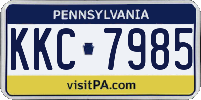 PA license plate KKC7985