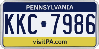 PA license plate KKC7986