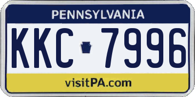 PA license plate KKC7996