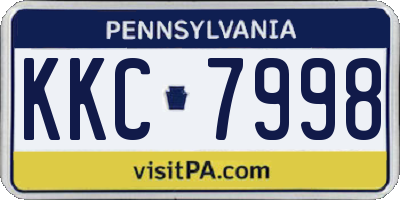 PA license plate KKC7998