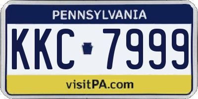 PA license plate KKC7999
