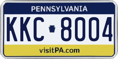 PA license plate KKC8004