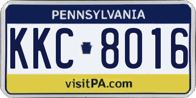 PA license plate KKC8016