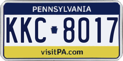 PA license plate KKC8017